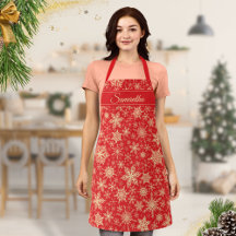 Élégant Snowflakes Monogramme Rouge Noël