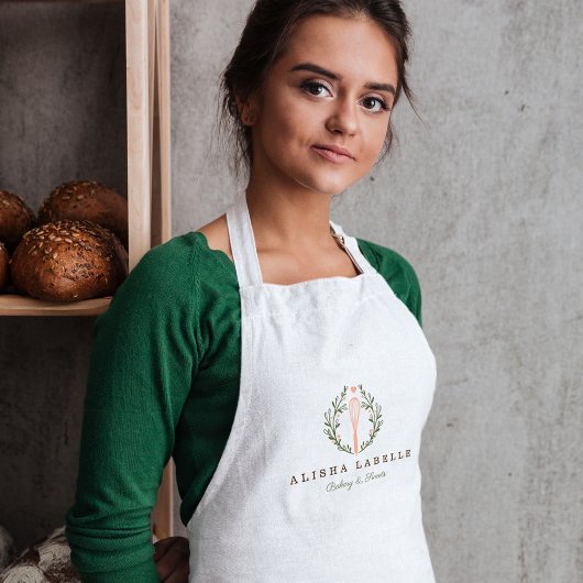 Tablier Élégant style rustique boulangerie Whisk Logo Adul