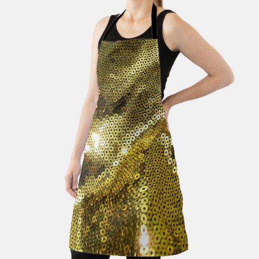 Tablier Élégant tissu pétillant à paillettes en gros plan. (Insitu)