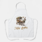 Tablier Elégant ton neutre terreux vert et or (Recto)