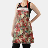 Tablier Élégant vacances Poinsettia Noël Floral (Insitu)