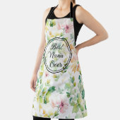 Tablier Elégant vert fleurs sauvages d'aquarelle (Insitu)