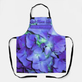 Tablier Elégant violet turquoise hydrangées florales (Recto)