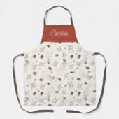 Tablier Elegant Watercolor Winterberry Custom Name (Recto)