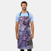 Tablier Elégante aquarelle bleu violet poussiéreuse (Porté)