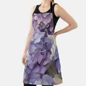 Tablier Elégante aquarelle bleu violet poussiéreuse (Insitu)