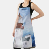 Tablier Elégante aquarelle bleue Apron de monogramme nauti (Insitu)