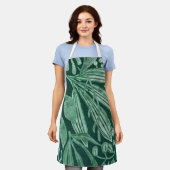 Tablier Elégante aquarelle Botanique Vert Feuille (Porté)