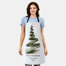 Elégante aquarelle d'arbre vert de Noël