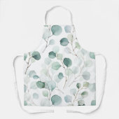Tablier Elégante aquarelle Eucalyptus Motif de verdure (Recto)