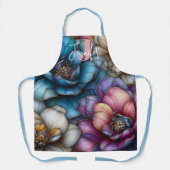 Tablier Elégante aquarelle fleurit Soft rose Nom du monogr (Recto)