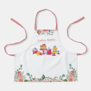 Tablier Elégante aquarelle Floral Girls Tea Part Apron
