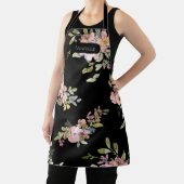 Tablier Elégante aquarelle foncée Floral Custom (Insitu)