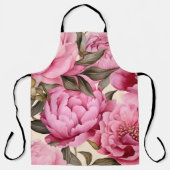 Tablier Elégante Aquarelle Peony Flowers (Recto)