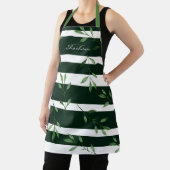 Tablier Elégante Aquarelle tendance Feuilles + Grilles (Insitu)