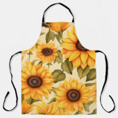 Tablier Elégante aquarelle tournesols (Recto)