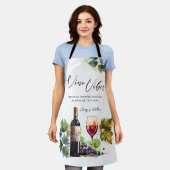 Tablier Elégante aquarelle Vino Vibes Initiales Vignoble (Porté)