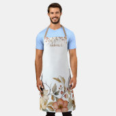 Tablier Elégante aquarelle Vintage design floral (Porté)