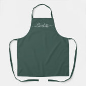 Tablier Élégante armée verte personnalisée nom de script s (Recto)