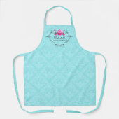 Tablier Élégante boulangerie Damask Aqua Pink Cupcake Cake (Recto)
