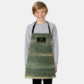 Tablier Élégante brosse verte avec or et noir (Porté)
