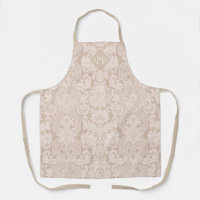 Elégante crème Victorian Damask avec Monogramme