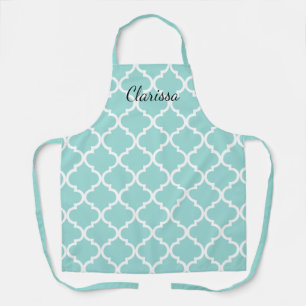 Tablier Élégante cuisine de cuisine motif turquoise quatre
