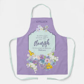 Tablier Élégante écriture florale de printemps Personnalis (Recto)