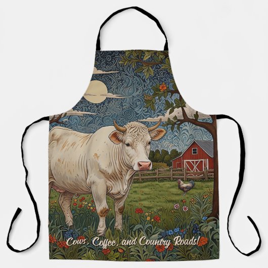 Tablier Élégante ferme de vache chic à la campagne (Recto)