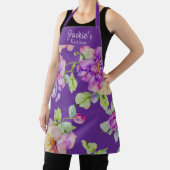 Tablier Elégante florale aquarelle personnalisent le nom (Insitu)