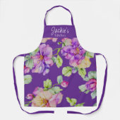 Tablier Elégante florale aquarelle personnalisent le nom (Recto)