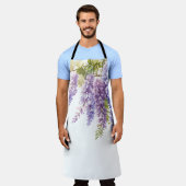 Tablier Elégante glycine d'aquarelle violette florale (Porté)