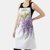 Tablier Elégante glycine d'aquarelle violette florale (Insitu)