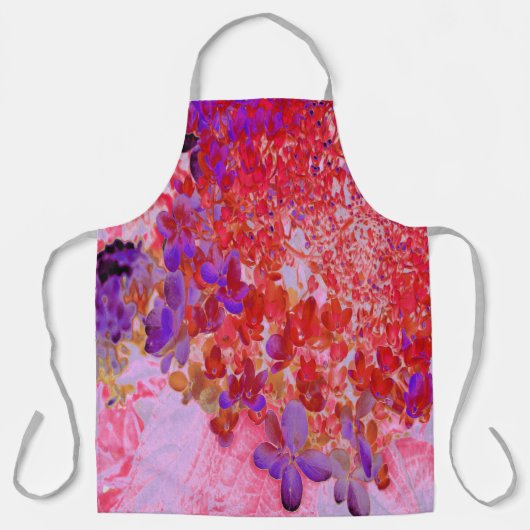 Tablier Élégante Hydrangée violette et orange Limelight (Recto)