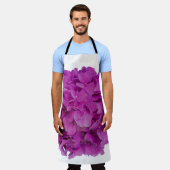 Tablier Elégante magenta rose hydrangée florale roses (Porté)