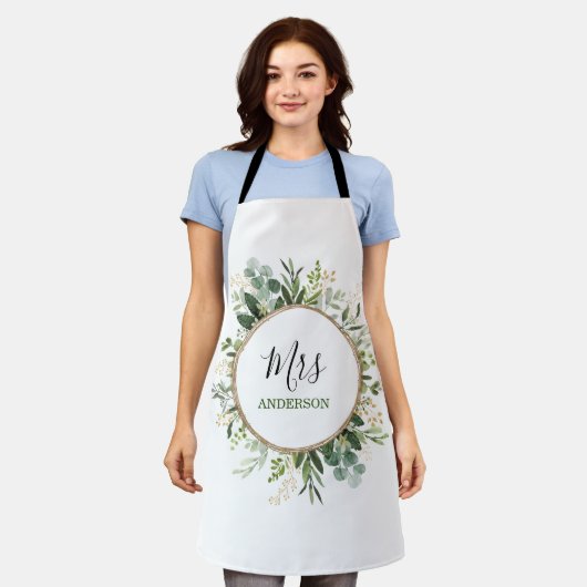 Tablier Élégante Mme Greenery Monogramme de mariage person (Porté)