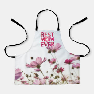 Tablier Élégante Moderne Meilleure Maman Floral Rose