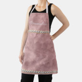 Tablier Elégante perles Mauve Aquarelle Motif Abstrait (Insitu)