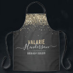 Tablier Élégante typographie de script en métal brossé<br><div class="desc">Design carte de visite élégant et minimal. Tout le texte est réglable. Parties scintillant élégante / modèle de métal brossé et de typographie. Idéal pour tous les types d'entreprises. Approprié pour coiffeur styliste,  salons,  design graphique,  fleuriste,  immobilier,  et beaucoup d'autres idées d'entreprise.</div>