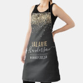 Tablier Élégante typographie de script en métal brossé (Insitu)