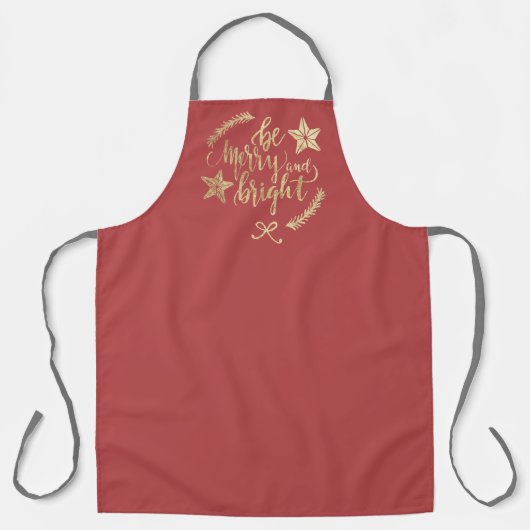 Tablier Élégante typographie or Joyeux Noël (Recto)