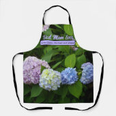 Tablier Elégantes hydrangées florales violettes bleues (Recto)