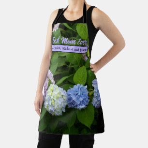 Tablier Elégantes hydrangées florales violettes bleues