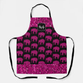 Tablier Élément de monogramme faux paillettes éléphant ros (Recto)
