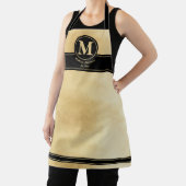 Tablier Elément Gold Foil Black Trendy Aprom Monogram Text (Insitu)