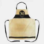 Tablier Elément Gold Foil Black Trendy Aprom Monogram Text (Recto)