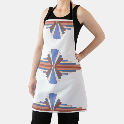 Tablier Éléments Art déco en or rose & bleu (Insitu)