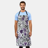 Tablier Éléments botaniques en violet (Porté)