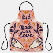 Tablier Éléments d'amour : composition rose vintage. (Recto)