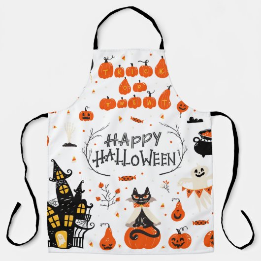 Tablier Eléments de design Halloween. Cliparts d'Halloween (Recto)